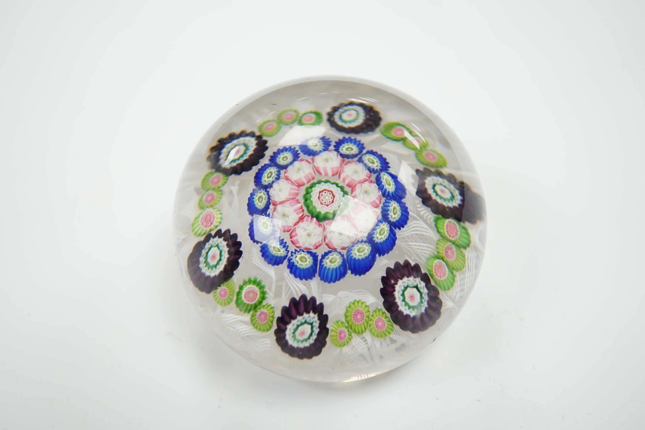 A Clichy millefiori glass paperweight, 6.5cm in diameter